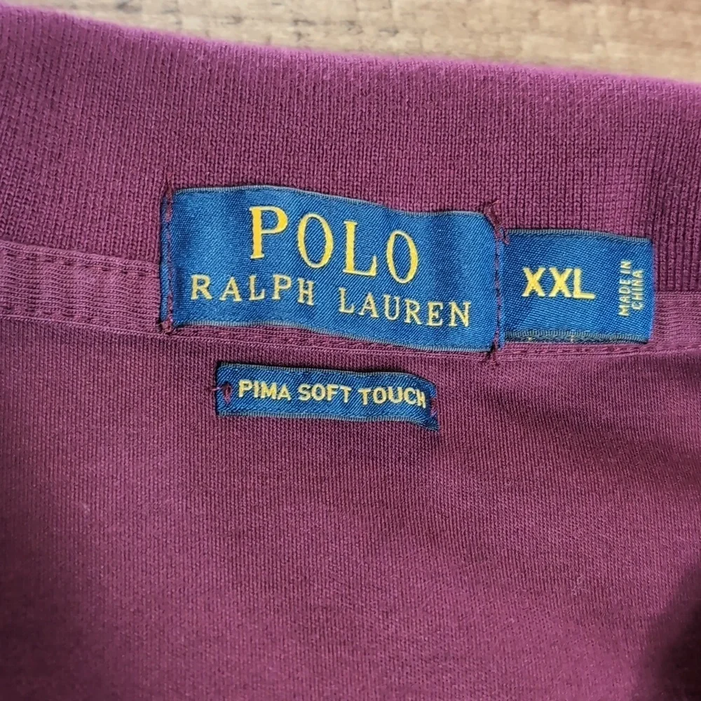 Polo Ralph Lauren Pima Soft Touch Shirt Long Sleeve Polo Size XXL in Oxblood